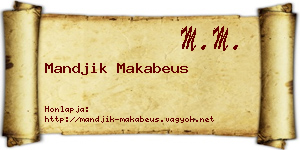 Mandjik Makabeus névjegykártya